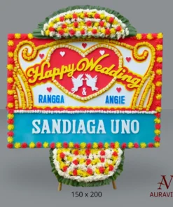 Bunga Papan Happy Wedding - B