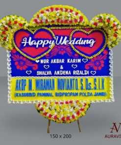 Bunga Papan Happy Wedding B4T 1 Bunga Papan Happy Wedding - B4T