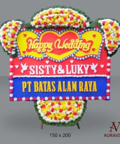 Bunga Papan Happy Wedding - B4T