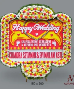 Bunga Papan Happy Wedding - F