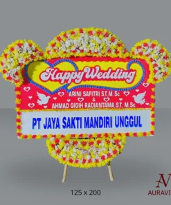 Bunga Papan Happy Wedding - S4T