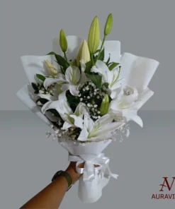 Hand Bouquets - BQ-White Lily