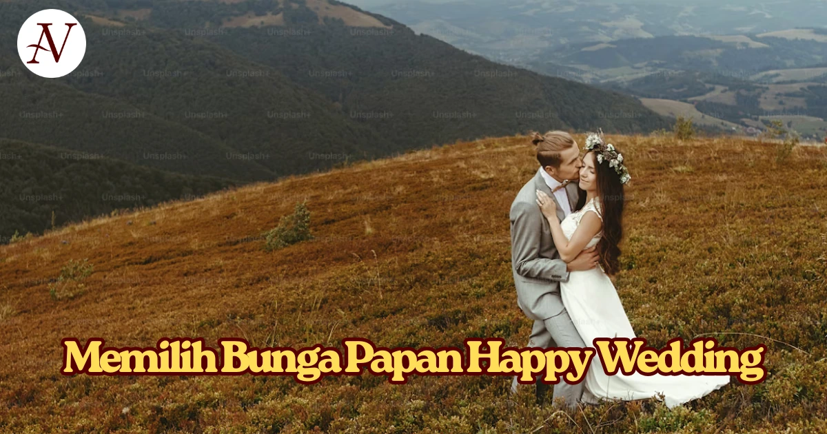 memilih bunga papan happy wedding