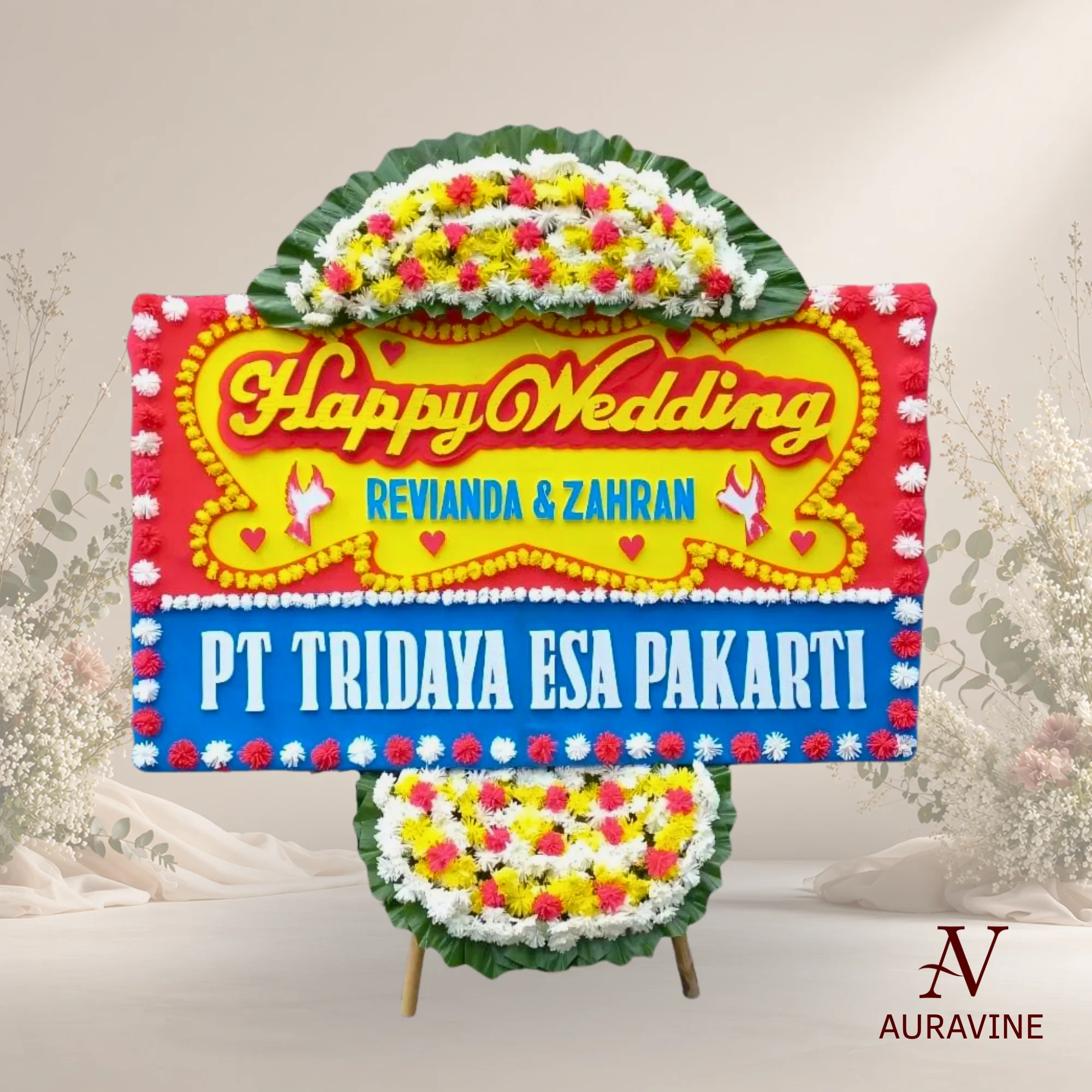 Bunga Papan Happy Wedding