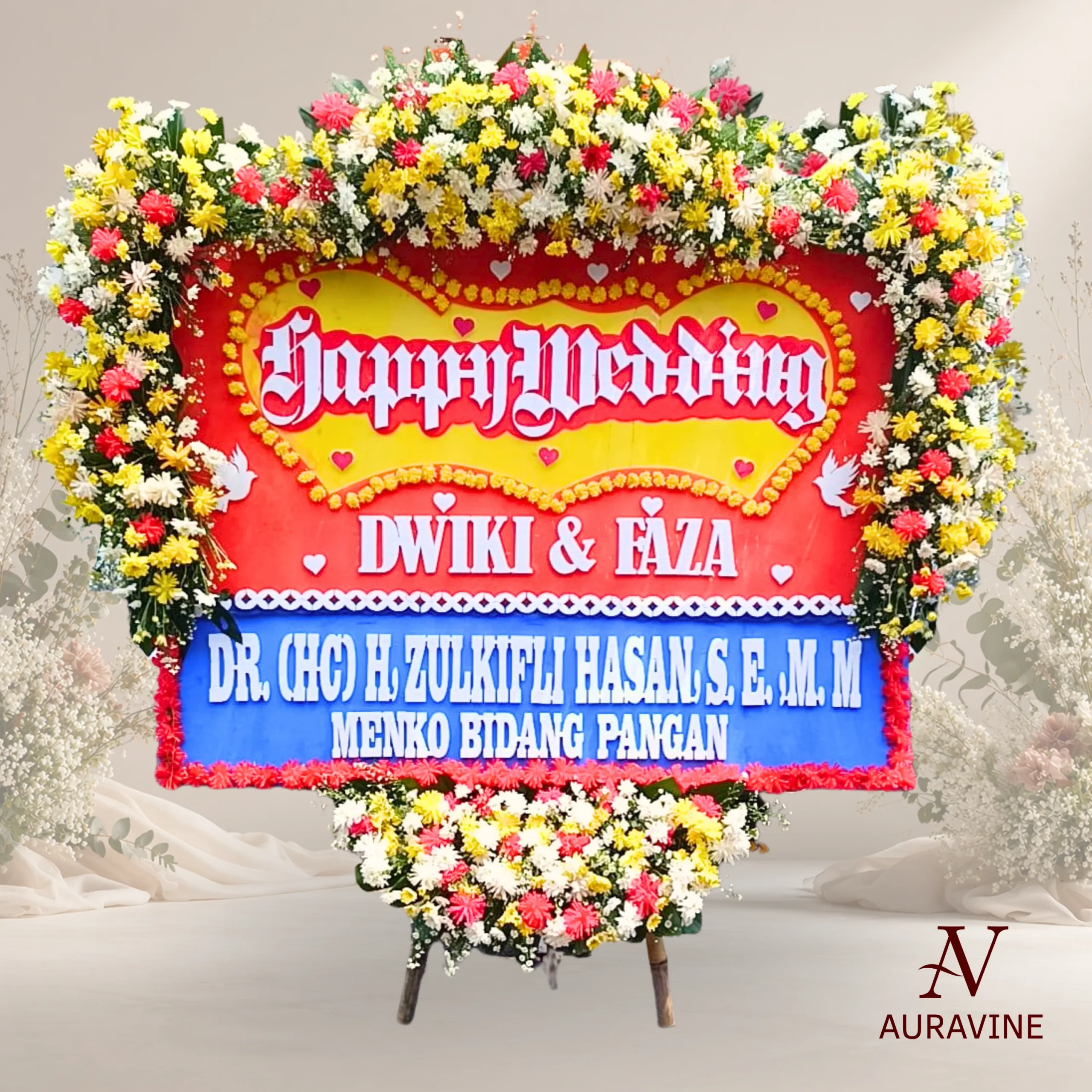 Bunga Papan Happy Wedding