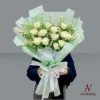 375K Hand Bouquets – Roses Pikok White
