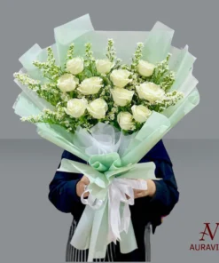 Hand Bouquets – Roses Pikok White