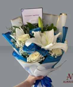 Auravine Hand Bouquets – Cloudy Blue Ocean